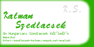 kalman szedlacsek business card